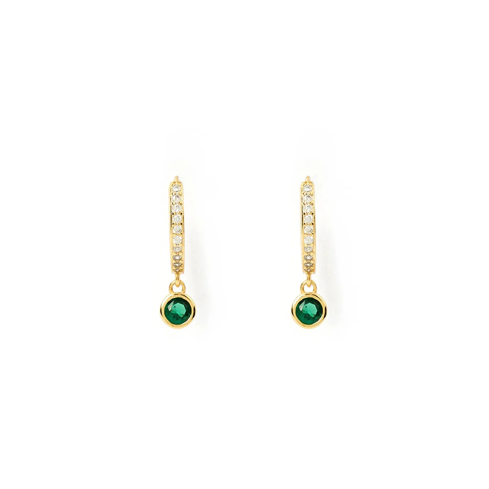 Rhodes Gold Earrings - Emerald