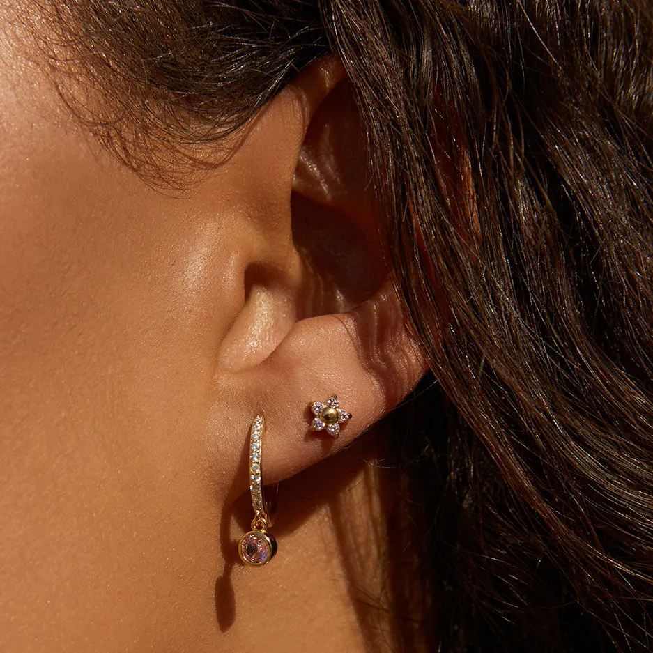 Rhodes Gold Earrings - Rose