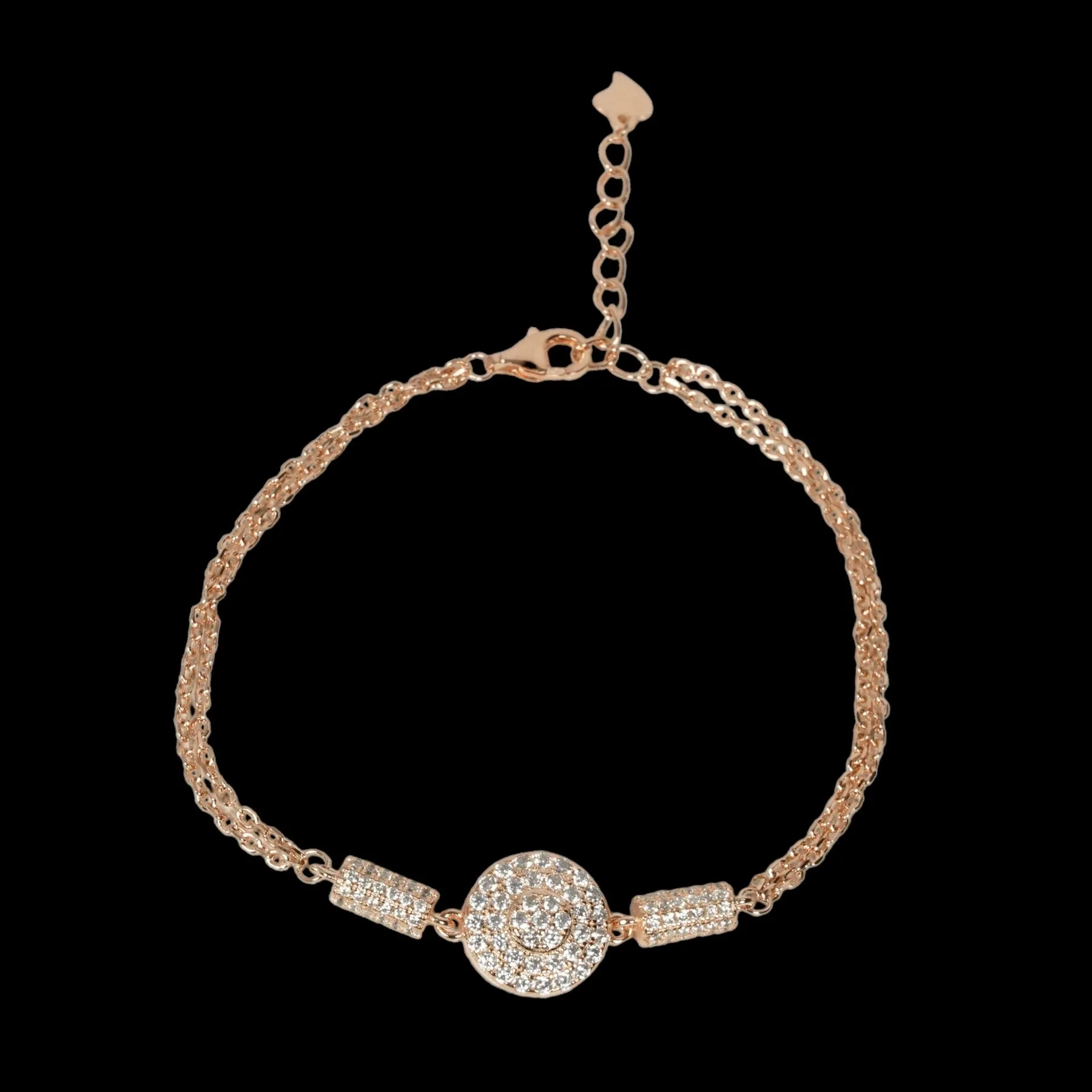 Rose gold zircon studded bracelet