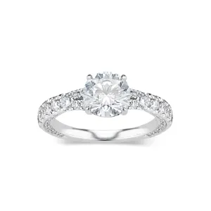 Round Diamond Engagement Ring with Bypass Shank