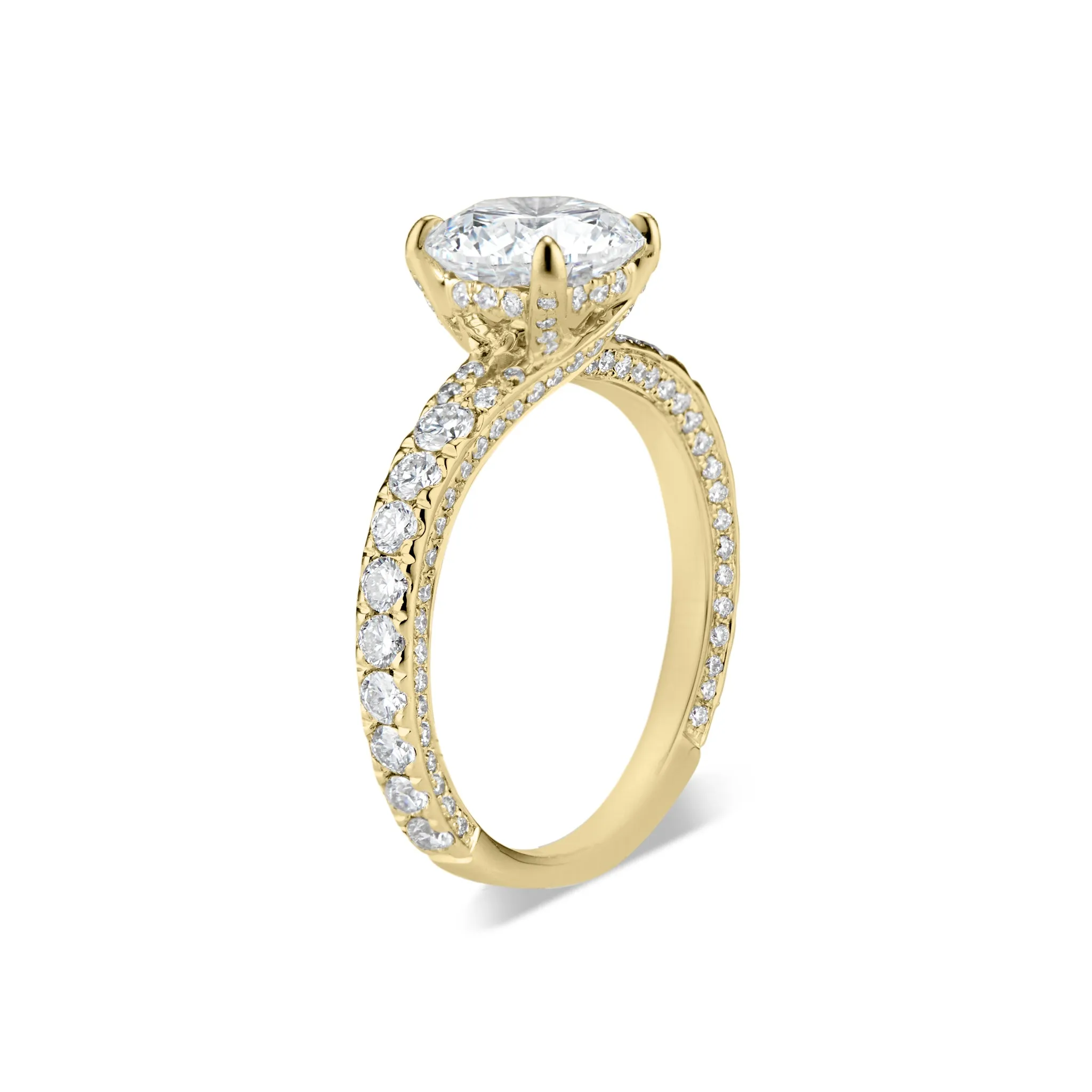 Round Diamond Engagement Ring with Bypass Shank