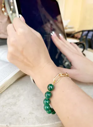 Round malachite Adjustable Chain Contemporary Bracelet JB017