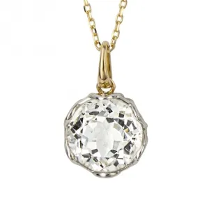 Round White Topaz 9ct Gold Pendant GP1007C