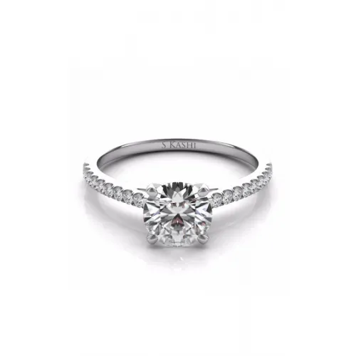 S Kashi & Sons Side Stone Engagement Ring EN7442WG