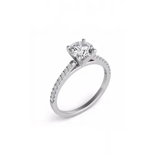 S Kashi & Sons Side Stone Engagement Ring EN7442WG