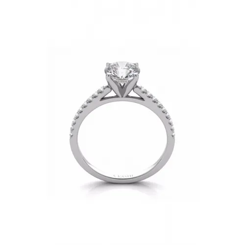 S Kashi & Sons Side Stone Engagement Ring EN7442WG