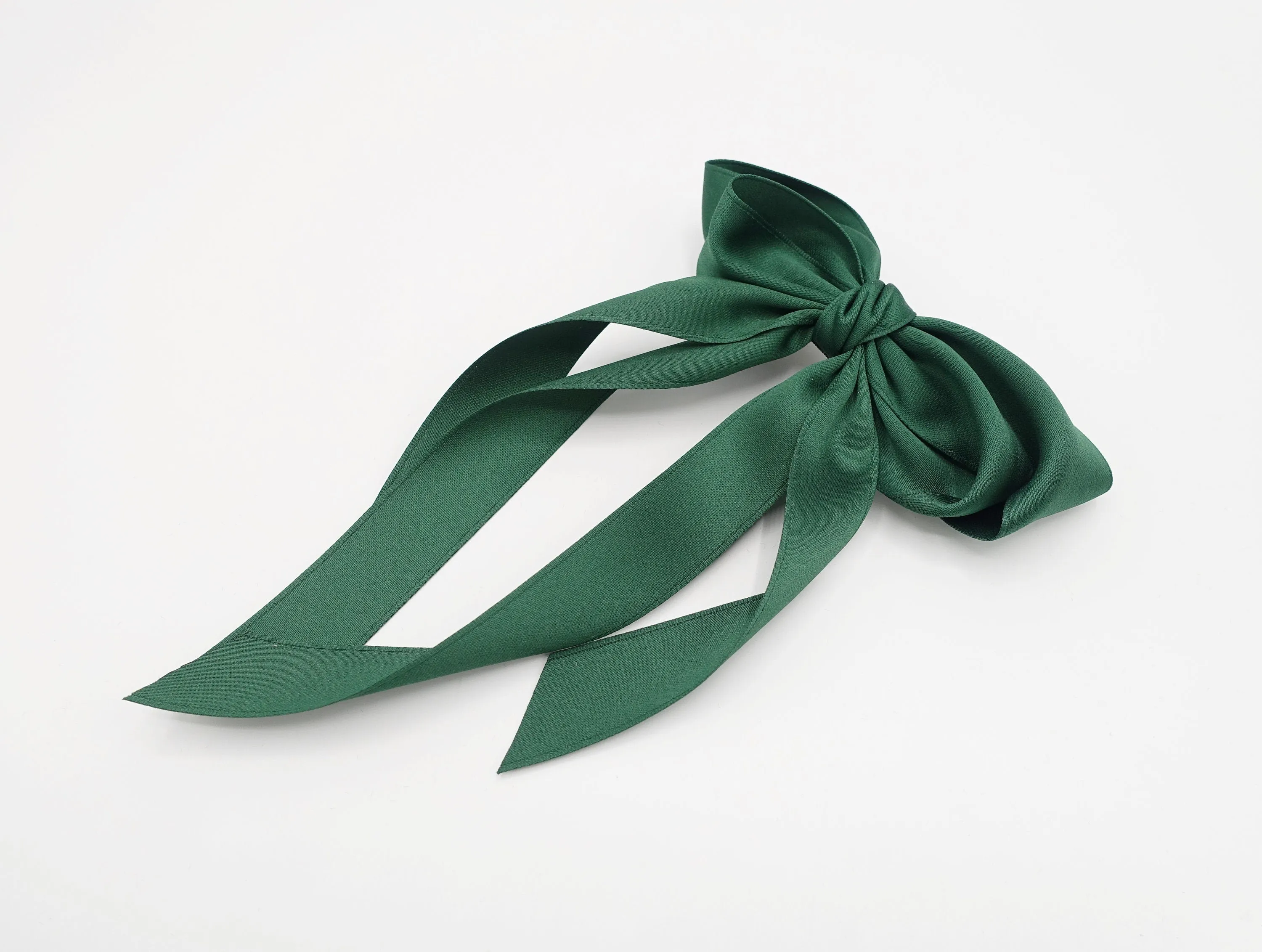 satin hair bow layered double tail hair accessory for women