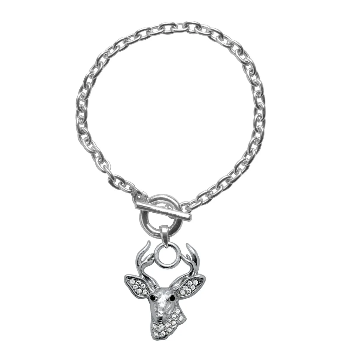 Silver Deer Charm Toggle Bracelet