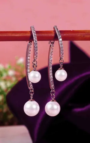 Silver Pearl Dropping Earing