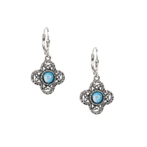 Silver Whirlpool Leverback Earring - London Blue Topaz