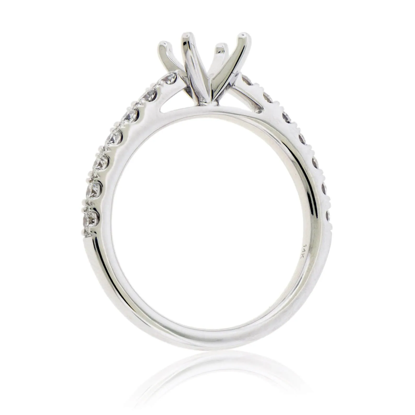 Simple Cathedral .50ctw Semi Mount Diamond Ring