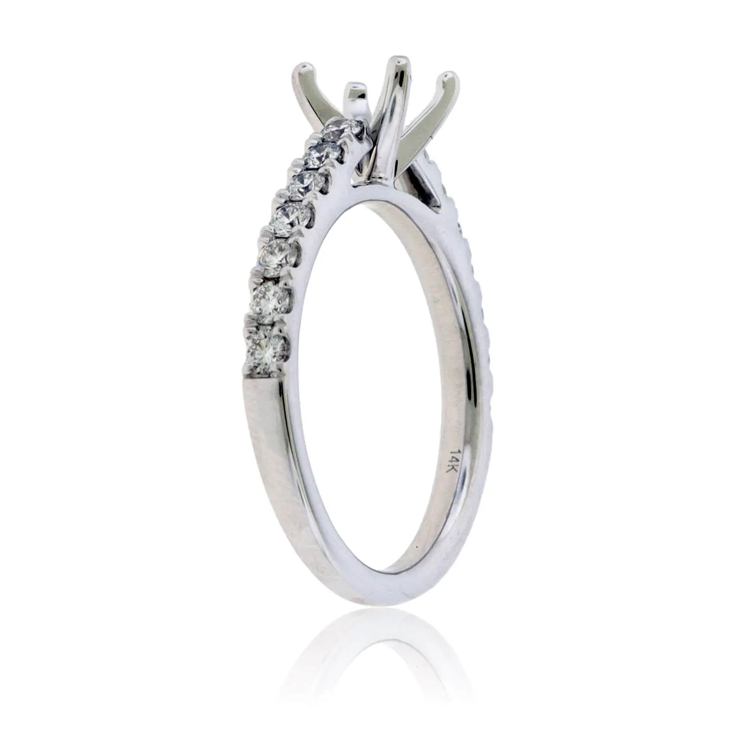 Simple Cathedral .50ctw Semi Mount Diamond Ring