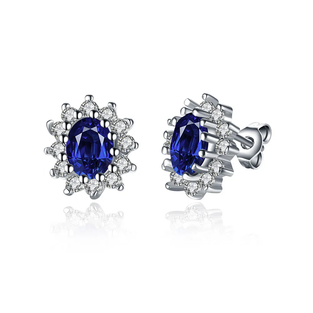 SKMEI LKN001 Women's Cubic Zirconia Flower Earrings Studs