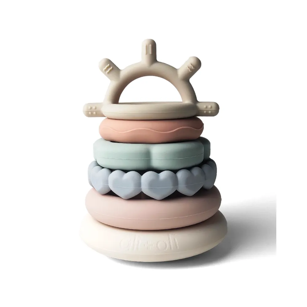 Soft Silicone Stacking Ring Tower -- Multicolor