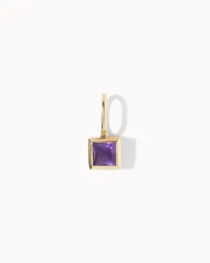 Solid Gold Amethyst February Birthstone Charm