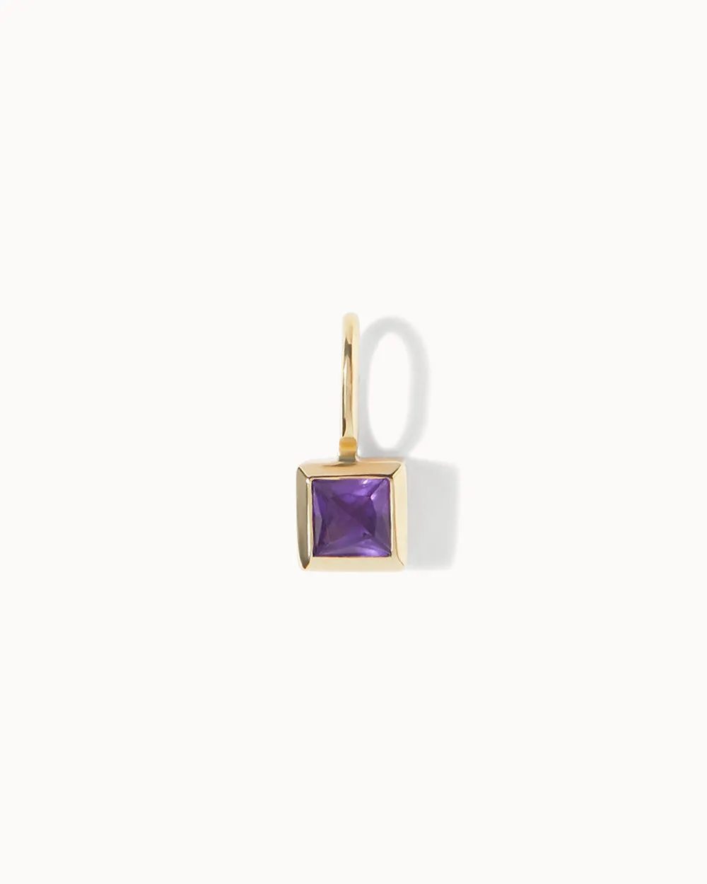 Solid Gold Amethyst February Birthstone Charm