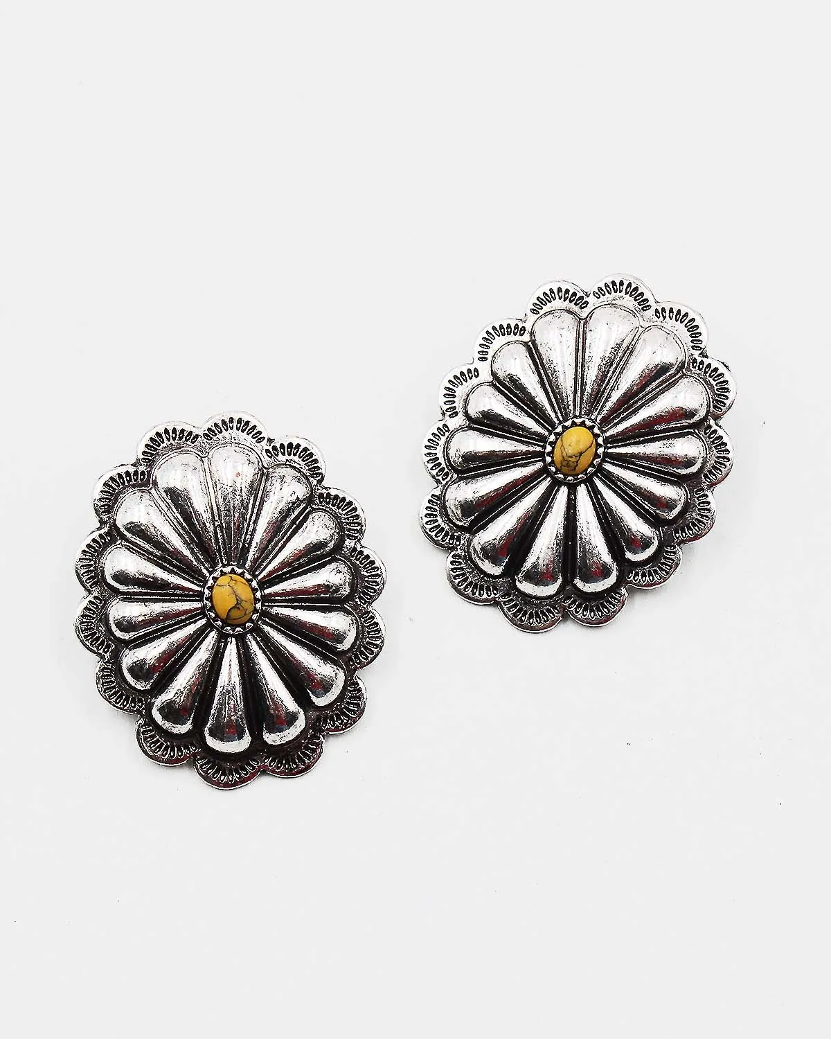 Southwestern Concho Button Earrings