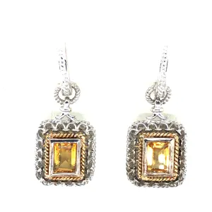 Sterling Silver & 18KY Citrine Fashion Earrings