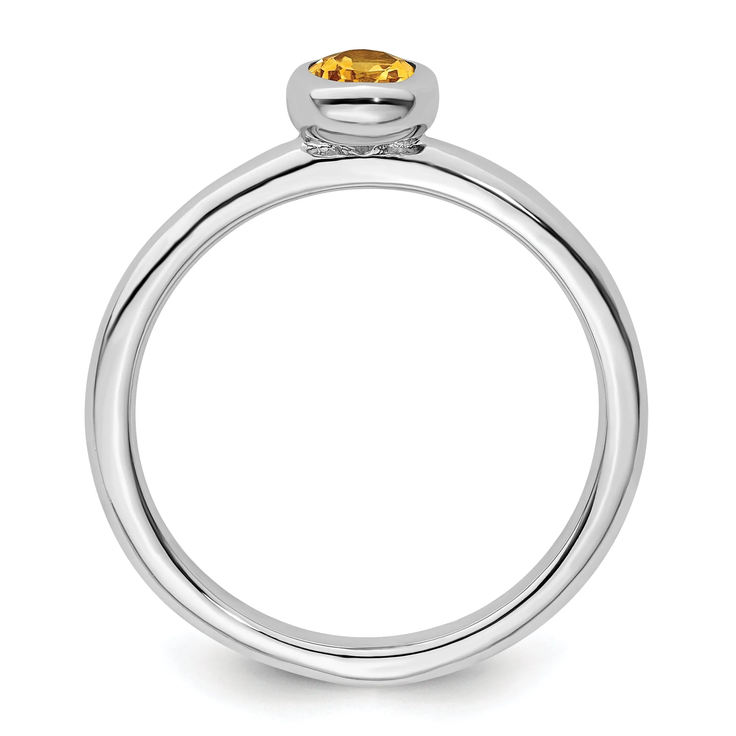 Sterling Silver Oval Citrine Ring