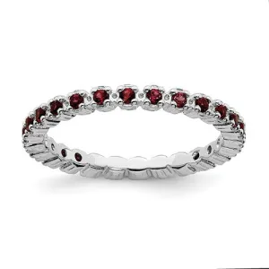 Sterling Silver Stackable Expressions Garnet Eternity Ring