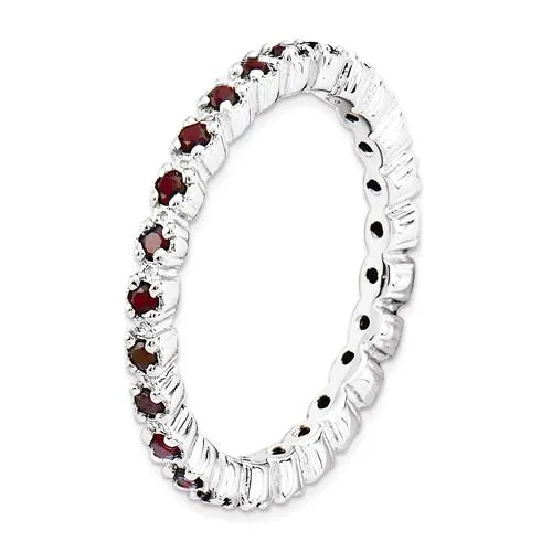 Sterling Silver Stackable Expressions Garnet Eternity Ring