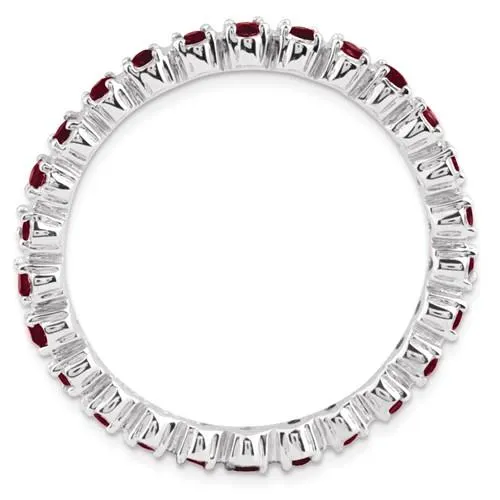 Sterling Silver Stackable Expressions Garnet Eternity Ring