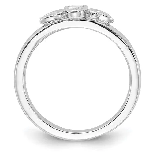 Sterling Silver Stackable Expressions White Sapphire Oval Ring