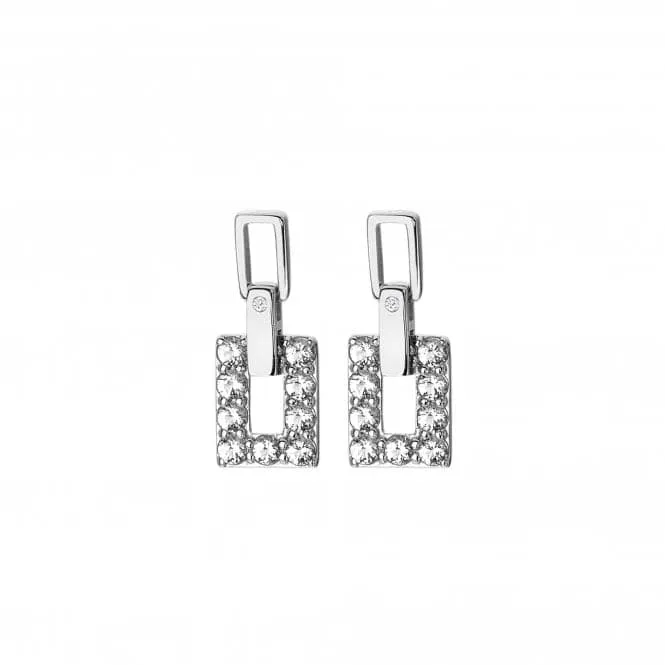 Sterling Silver White Topaz Echo Drop Earrings DE716