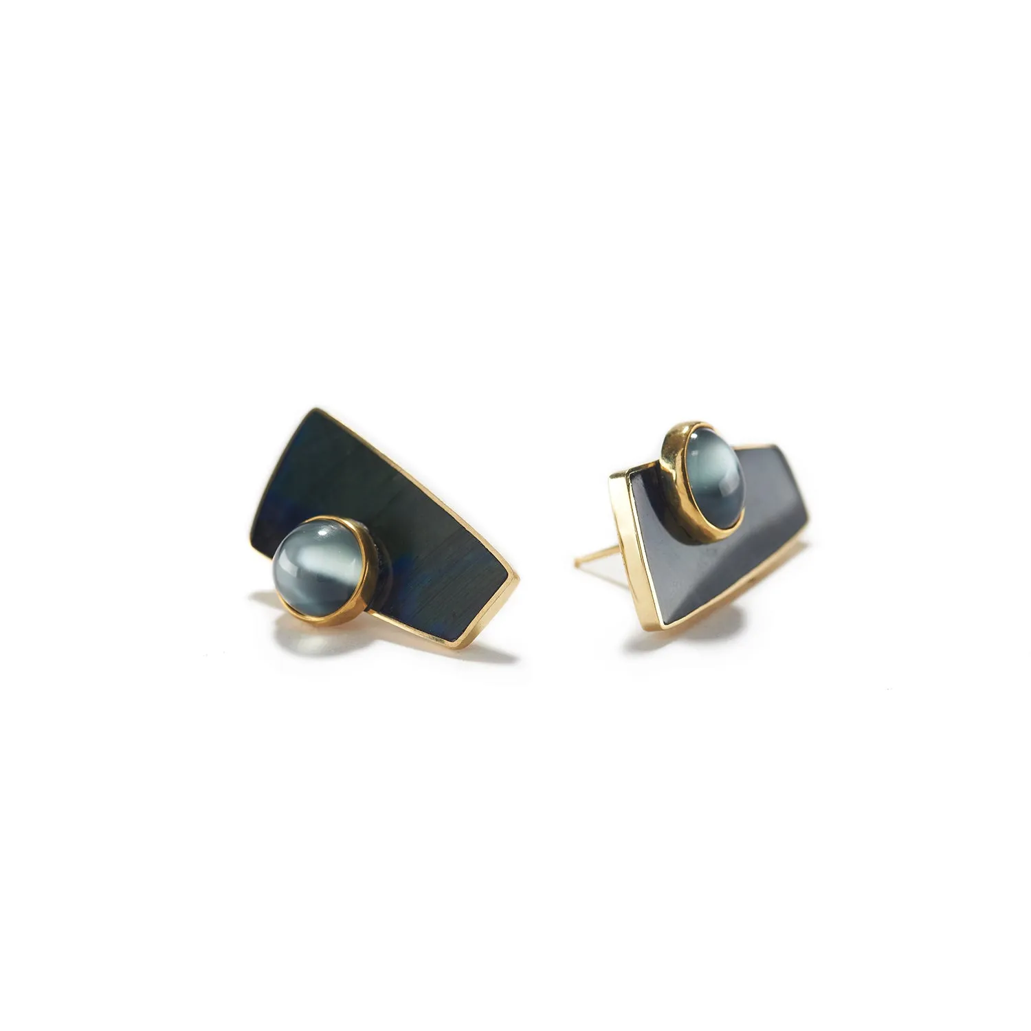 Stud Earrings in Labradorite