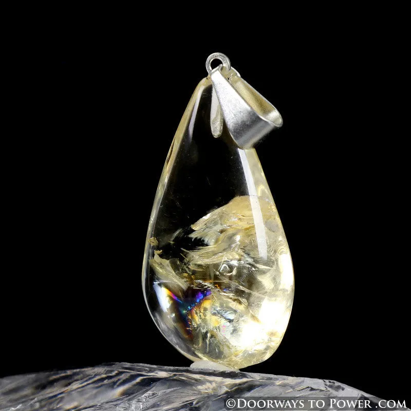 Stunning John of God Citrine Quartz Crystal Drop Pendant