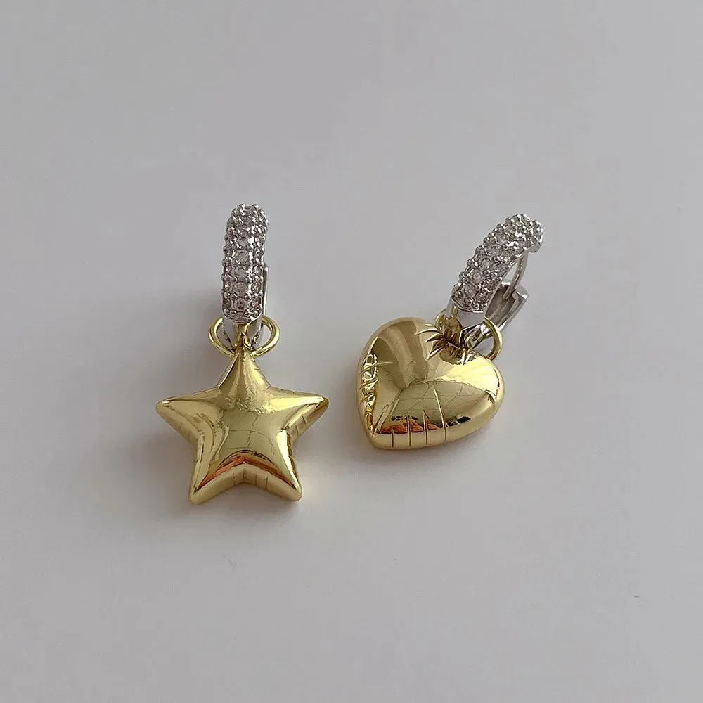 TAVIMART  -  Fairy Temperament Sweet French Vintage Luxury Zircon Ear Stud Women Earrings Korean Style Earrings Star Pendant