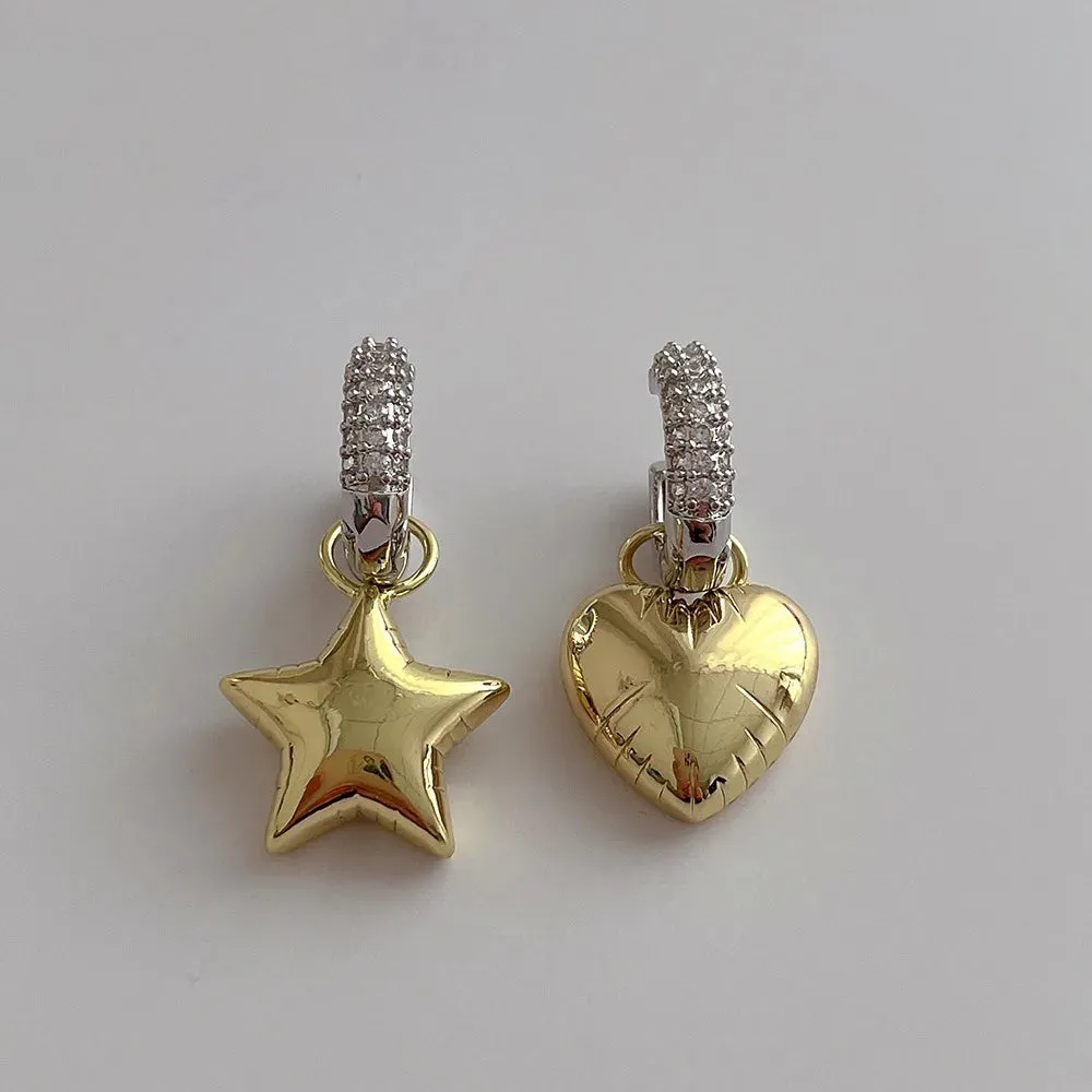 TAVIMART  -  Fairy Temperament Sweet French Vintage Luxury Zircon Ear Stud Women Earrings Korean Style Earrings Star Pendant