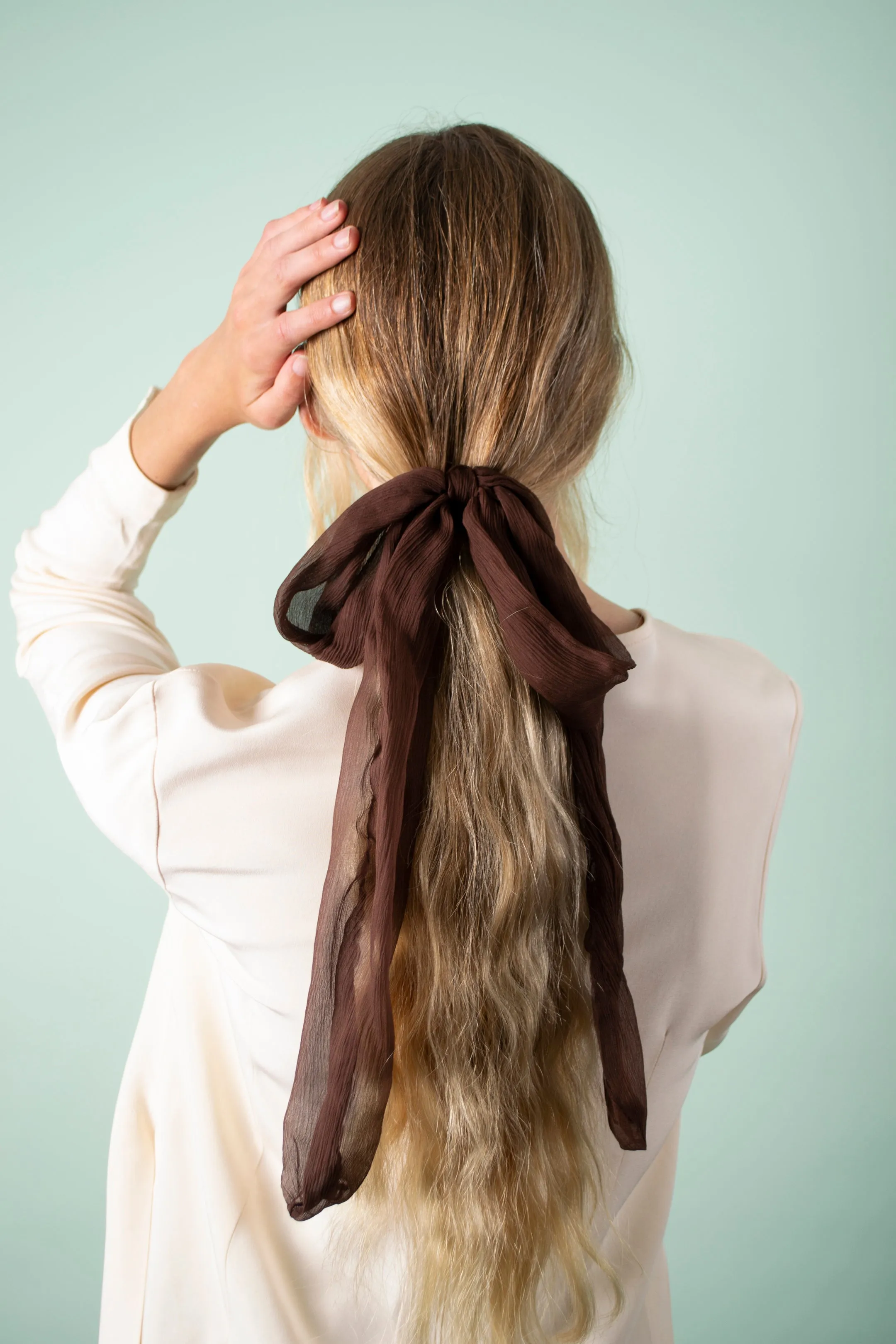 The Tired Bow - Dark Brown Silk