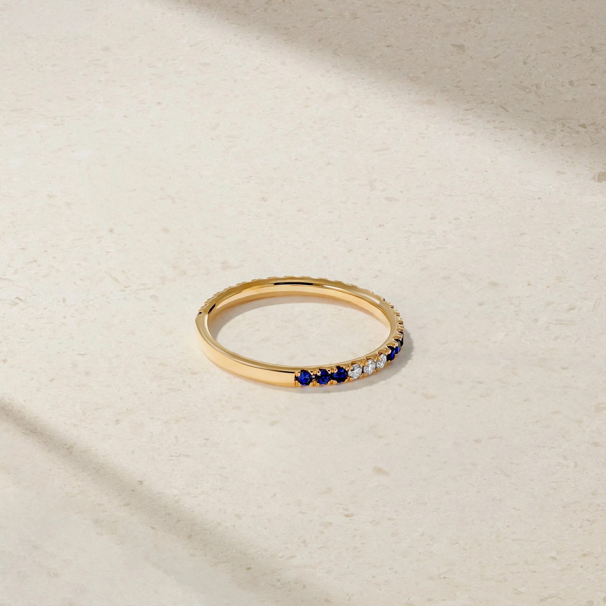 Thread Sapphire and Diamond Ring