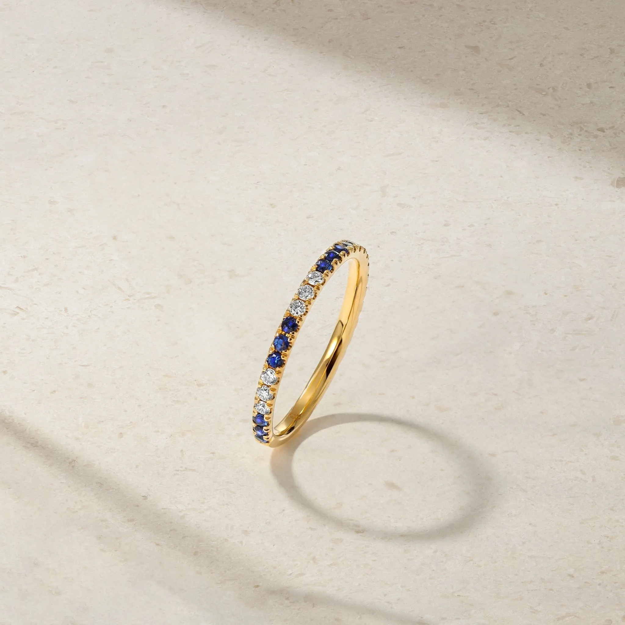 Thread Sapphire and Diamond Ring