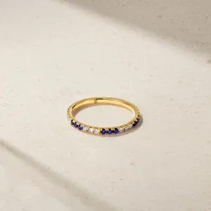 Thread Sapphire and Diamond Ring