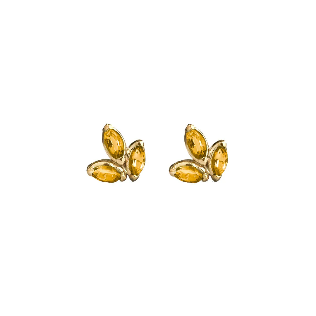 Three Leaves Stones Studs (More colors available)