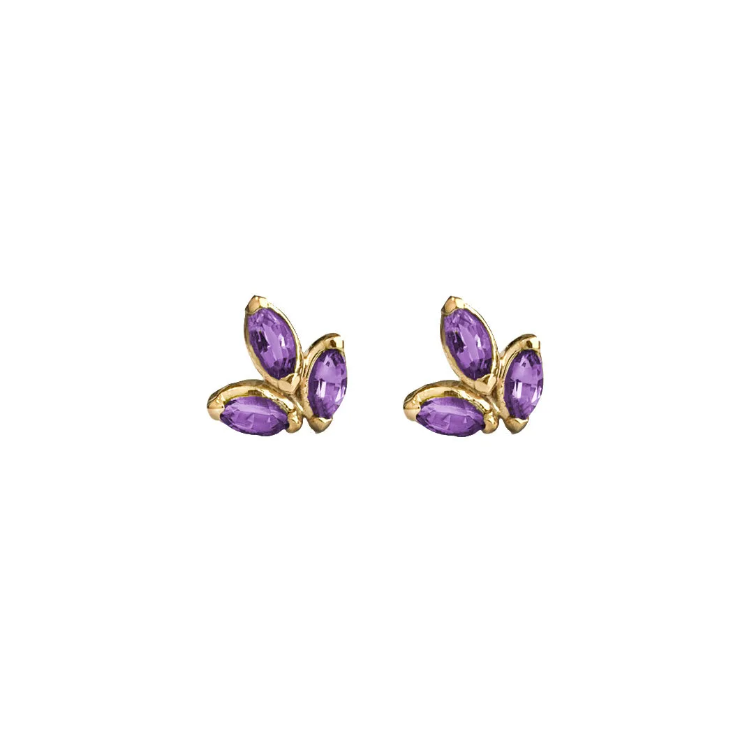 Three Leaves Stones Studs (More colors available)