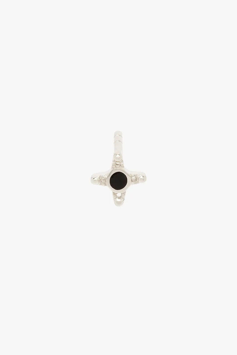 Timeless black stud earring silver