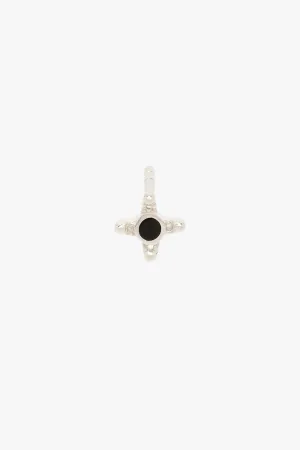 Timeless black stud earring silver