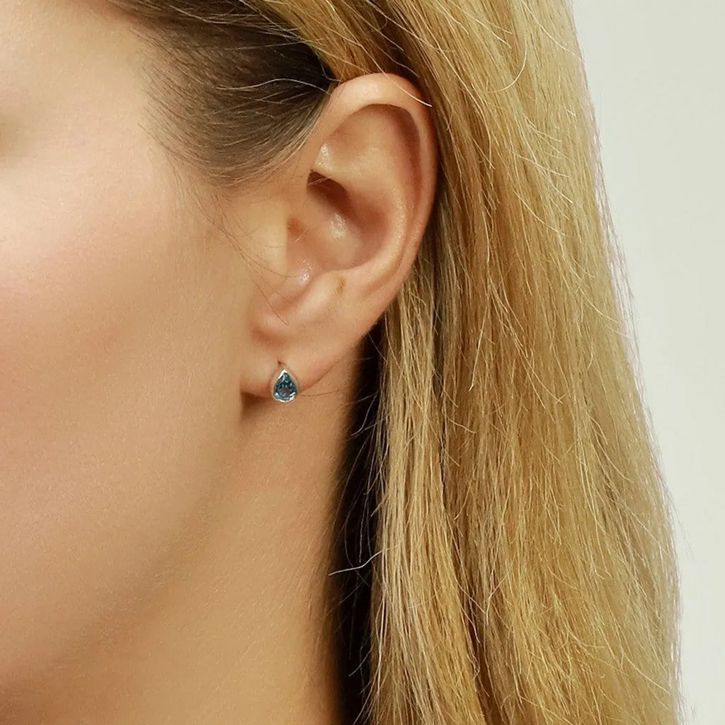 Topaz Drop Ear Studs