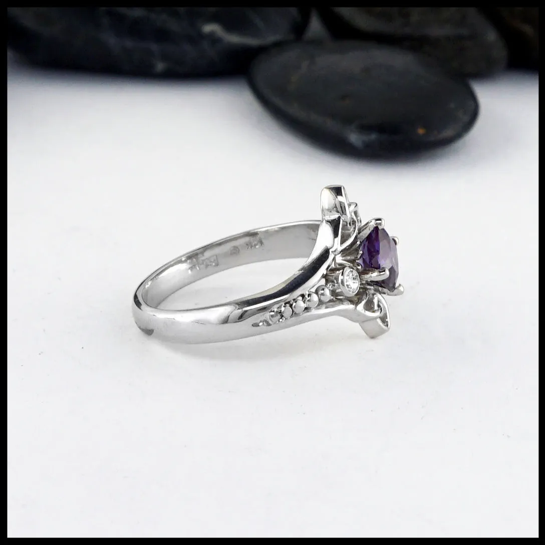 Trinity Knot Ring with Lab-Grown Alexandrite