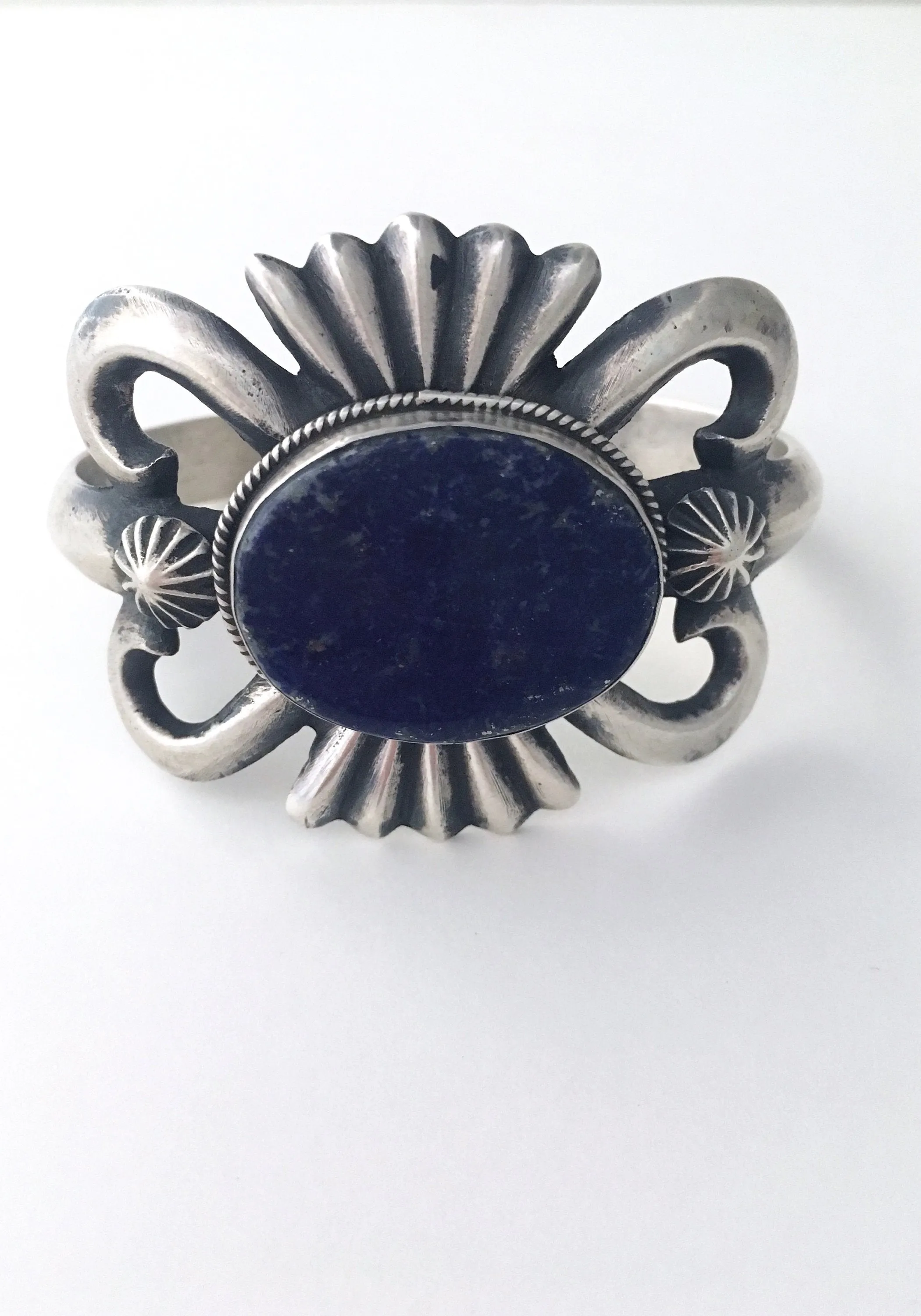 TRUE BLUE Sand Cast Silver & Blue Lapis Cuff by Chimney Butte