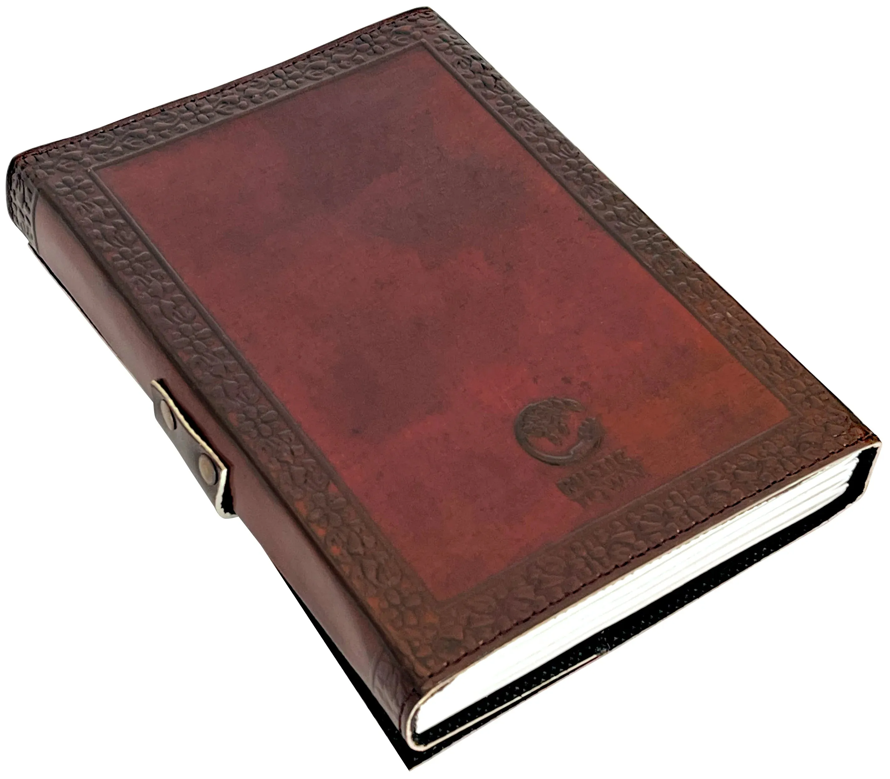 Utopian Leather Journal with Semi-Precious Stone