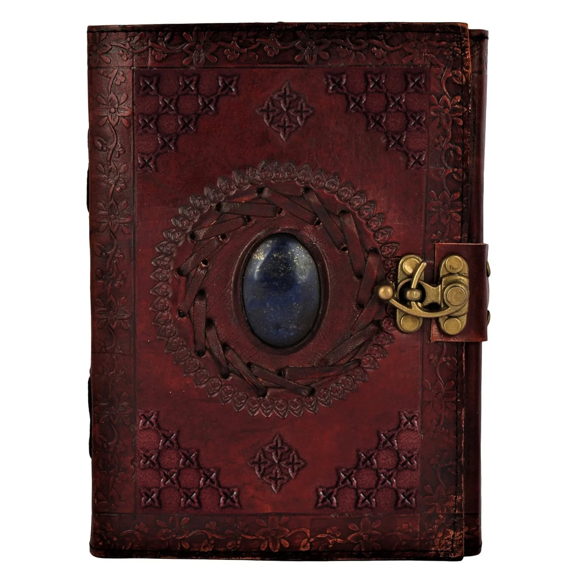 Utopian Leather Journal with Semi-Precious Stone