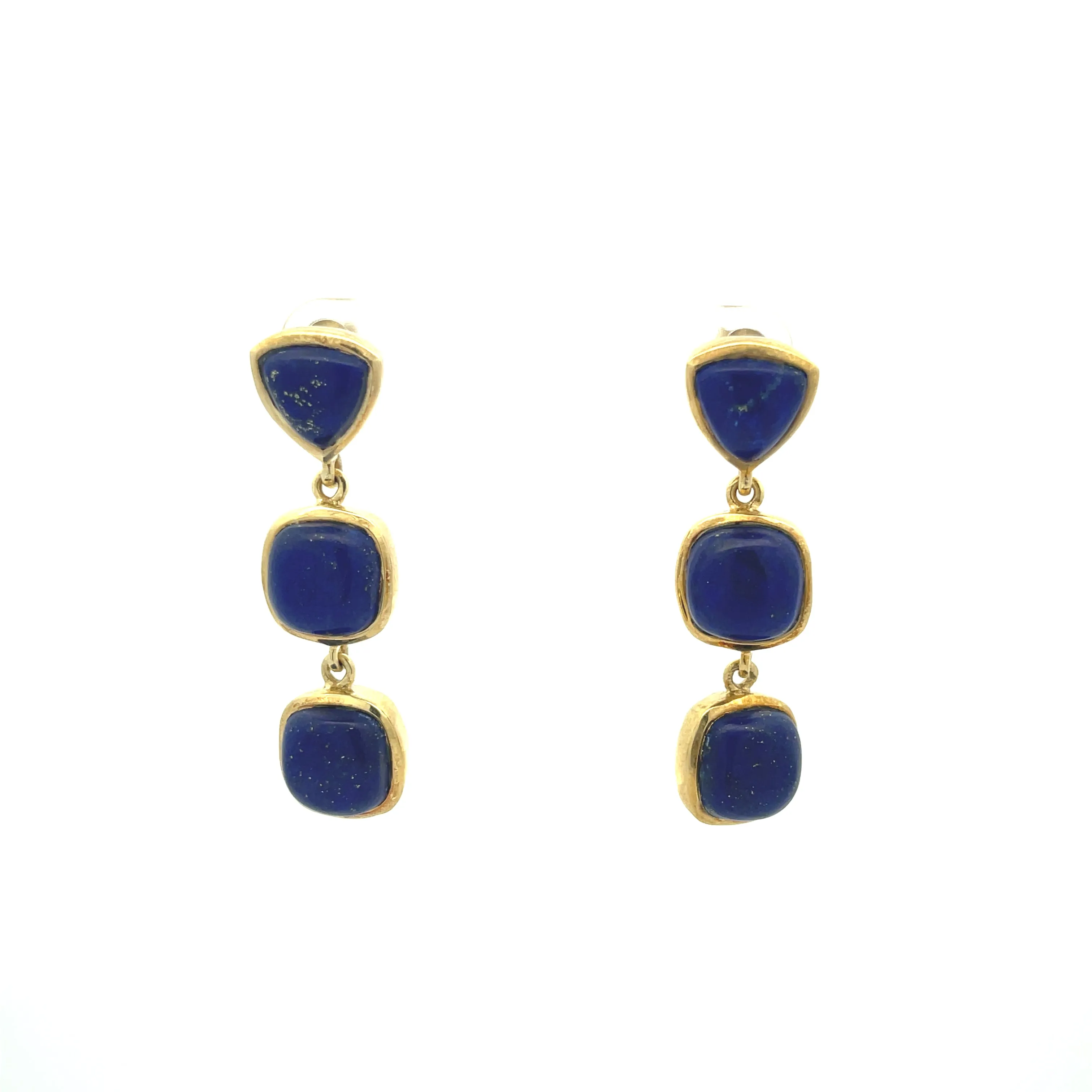 Viviana Lapis Earrings, Gold Vermeil