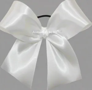 White Satin  Big Cheer Bow