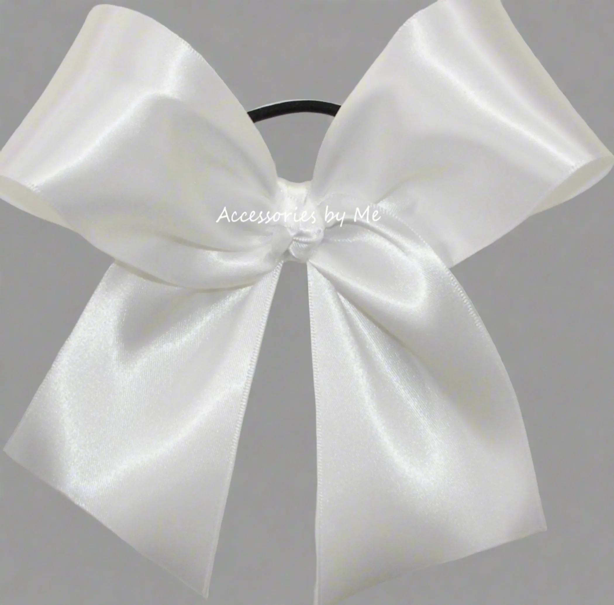 White Satin  Big Cheer Bow