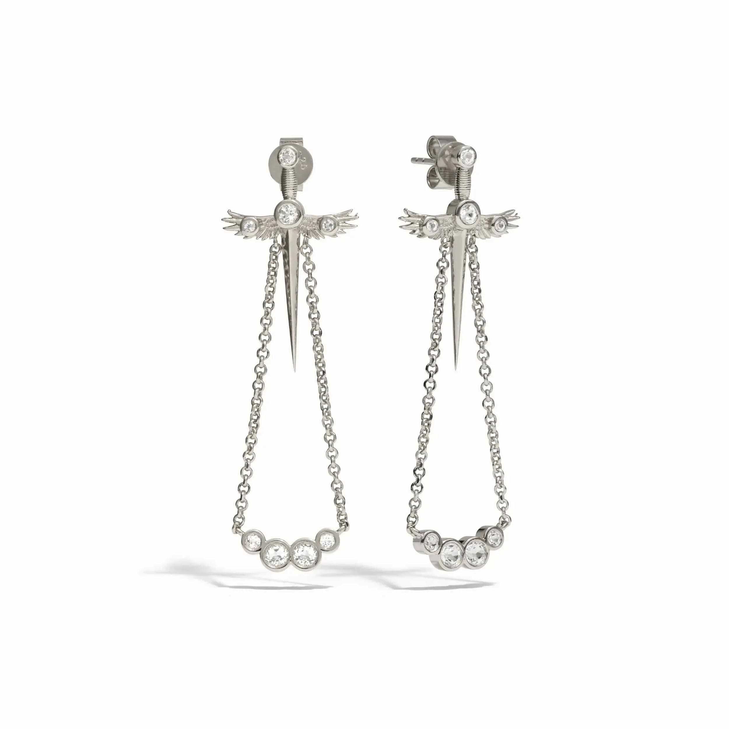 Winged Sword Drop Earrings