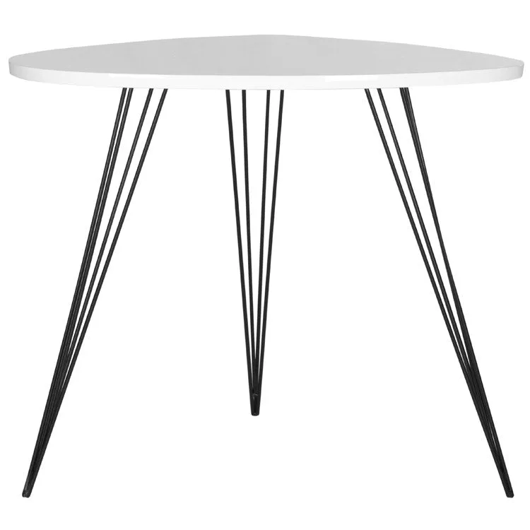 Wynton Retro Mid-Century Lacquer End Table - White/Black